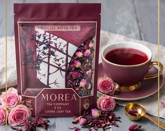 Organic Hibiscus Rose Loose Leaf Tea Pouch