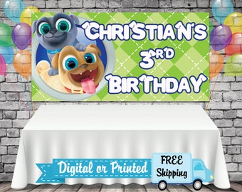 Puppy Dog Pals Vinyl Banner Puppy Dog Pals Personalized Name Vinyl Banner Puppy Dog Pals Banner Custom Name Banner