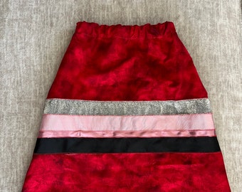 Falda de cinta roja 4T-5T para niñas