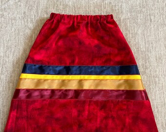 Falda de cinta roja 4T-5T para niñas