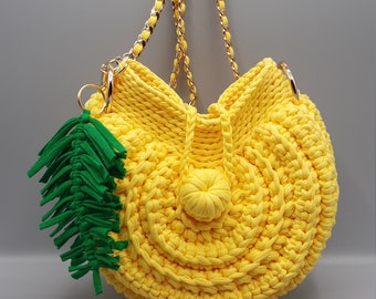 Handmade Crochet Lemon Bag