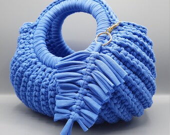 Handmade Light Blue Seashell Bag Purse