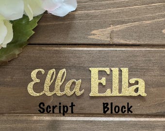 Custom Glitter Name or Word Confetti: Personalized Shower and Birthday Party Decorations, 25 ct