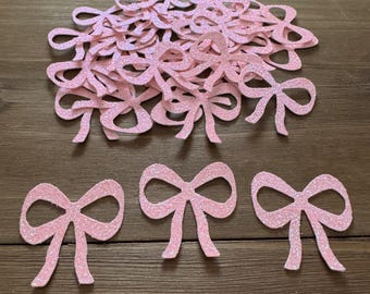 Glitter or Foil Bow Confetti: Bridal Shower, Birthday party, Tying the Knot Bachelorette, 50 pcs