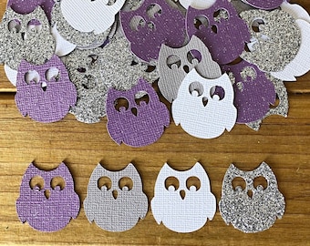 Purple Owl Confetti: Glitter Girl Baby Shower Decor
