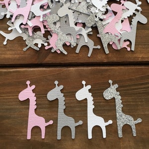 Giraffe Baby Shower Decorations Giraffe Confetti Blue Pink Etsy