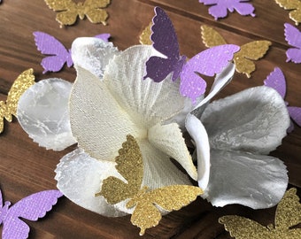Purple and Gold Butterfly Confetti, Party Decorations