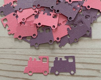 Pink & Purple Train Confetti: Birthday Party Table Scatter