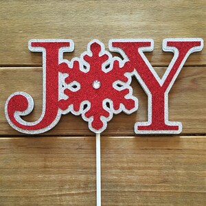 Joy Cake Topper, Holiday Cake Topper, Snowflake Cake Topper, Glitter Joy Cake Topper, Holiday decoration, Holiday party