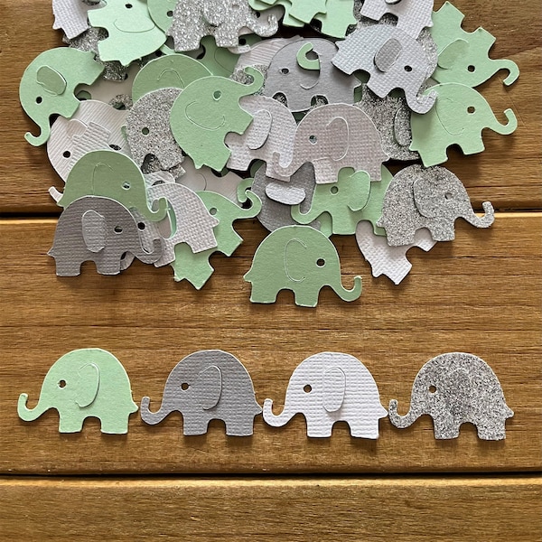 Mint Elephant Confetti, Mint Baby Shower, It's a Girl, It's a Boy, elephant baby shower, baby shower confetti, Boy, Girl, Gender Neutral