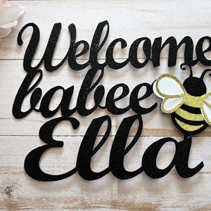 Welcome Babee Cake Topper, Baby shower cake topper, Bee Baby Shower, Bee Party, Bumble Bee, Mommy to Bee, What will it Bee, Personalized