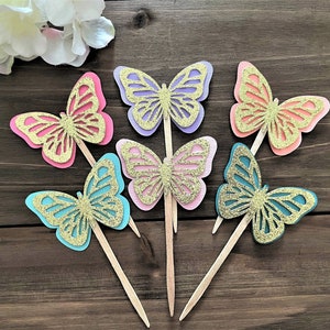 Butterfly Cupcake Toppers, Butterfly Cake, Butterfly Baby Shower, Butterfly decoration, butterfly birthday party, butterfly party