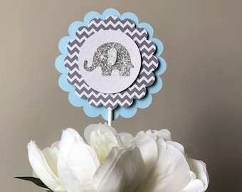 Elephant Centerpiece Stick, Elephant Cake Topper, Elephant Baby Shower, Elephant Birthday, Elephant Stick, It's A Boy, It's A Girl, Mint