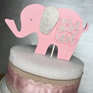 Pink and Gray Elephant Confetti, Elephant, die cut, elephant baby shower confetti, It's a Girl, elephant decoration, girl baby shower Bild 8
