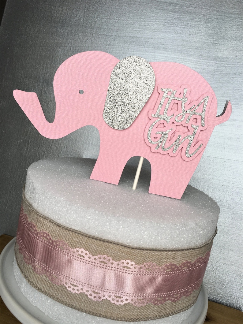 Pink and Gray Elephant Confetti, Elephant, die cut, elephant baby shower confetti, It's a Girl, elephant decoration, girl baby shower image 8