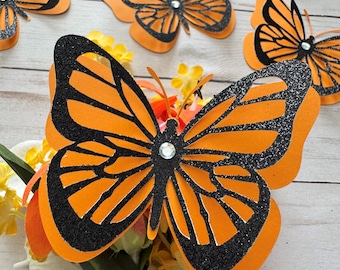 3D Monarch Butterflies: Baby and Bridal Shower Decorations (Set of 6)
