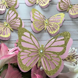 Set of 6 3D Butterflies, Large Butterflies, Butterfly Baby Shower, Butterfly Nursery, Butterfly Wall decor, Butterfly Party