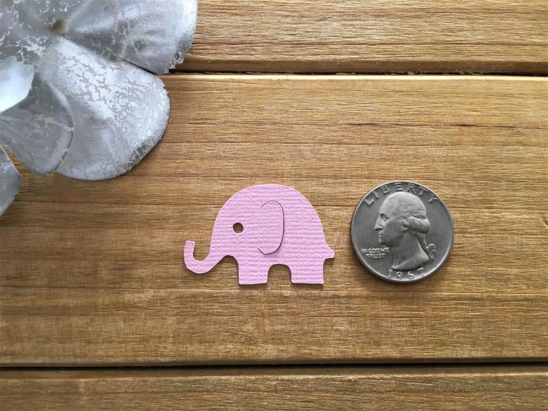 Pink and Gray Elephant Confetti, Elephant, die cut, elephant baby shower confetti, It's a Girl, elephant decoration, girl baby shower image 4