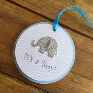 12 Elephant Cupcake Toppers, Elephant Cake Topper, Elephant Baby Shower, Elephant decoration, elephant party decoration, It's a boy image 6