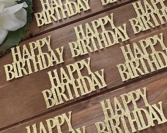 Glitter Happy Birthday Confetti – Party and Table Decorations (20 ct)