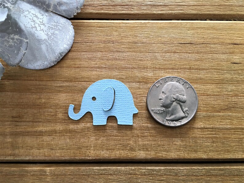 Blue and Gray Elephant Confetti, Elephant die cut, It's a Boy, elephant decoration, elephant baby shower, baby shower confetti, boy image 3
