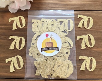Glitter 70 Confetti: Party and Table Decorations - Birthday Celebration - Anniversary (50 ct)