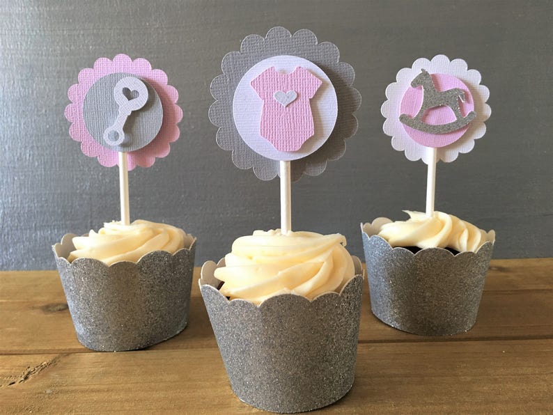 Pink Baby Shower Cupcake Topper Rocking Horse Cupcake Etsy Pink Baby Shower Cupcake Topper Rocking Horse Cupcake Etsy