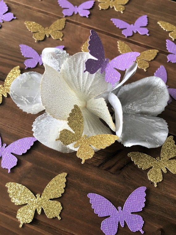 15 Grandes Cadbury Violet Scintillant Papillon Confettis Mariage Papeterie Toppers 