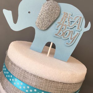 Blue and Gray Elephant Confetti, Elephant die cut, It's a Boy, elephant decoration, elephant baby shower, baby shower confetti, boy image 7