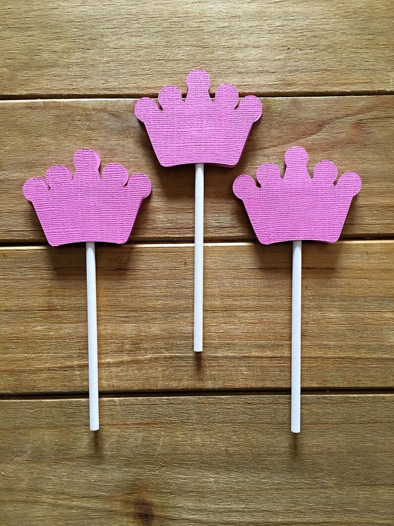 12 Princess Crown Cupcake Toppers Crown Cake Topper Princess Etsy