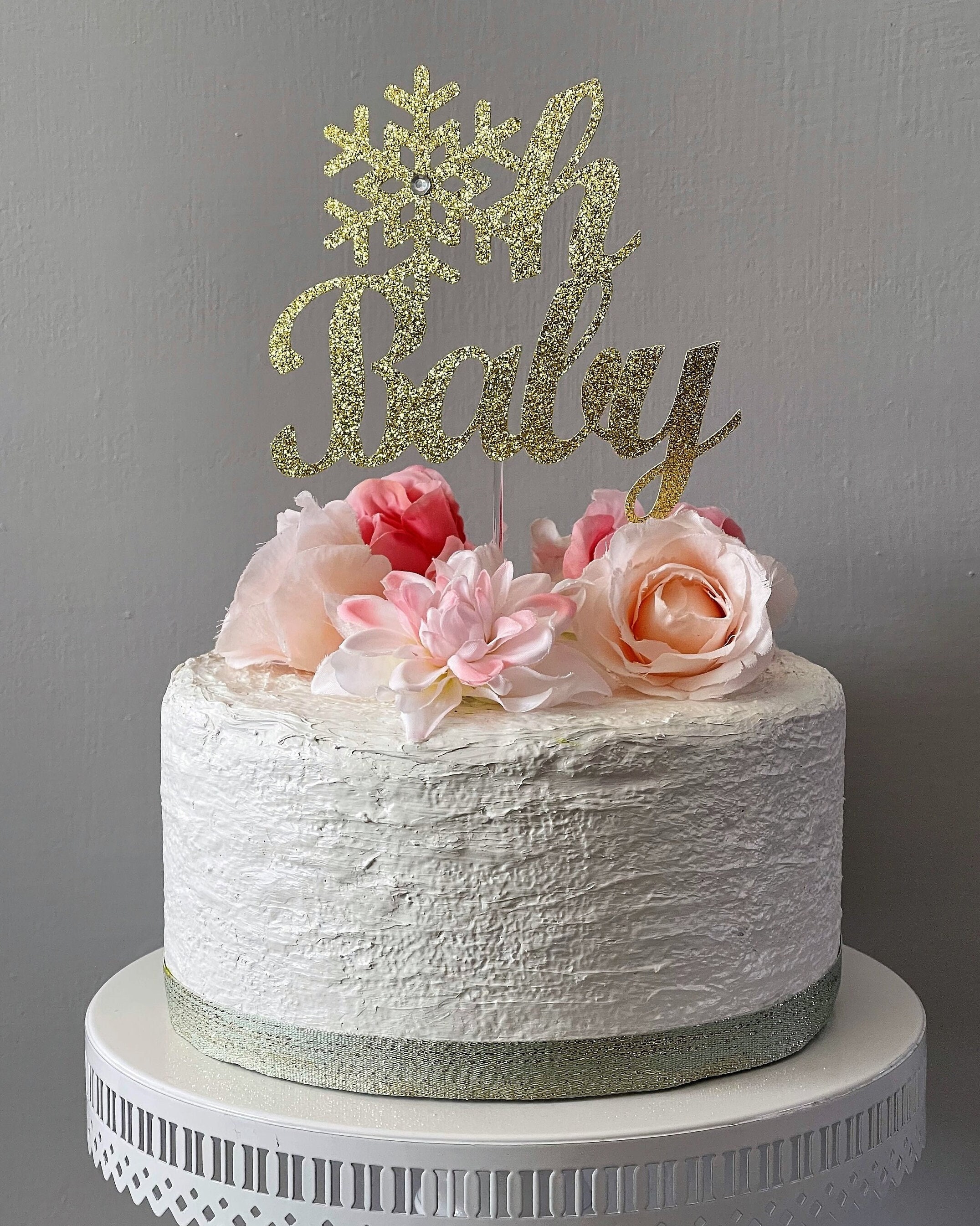 Glitter Snowflake Cake Topper, Winter Baby Shower, Little Snowflake, Winter Onederland, Oh Baby, Snowflake Cake Topper, It's Cold Outside