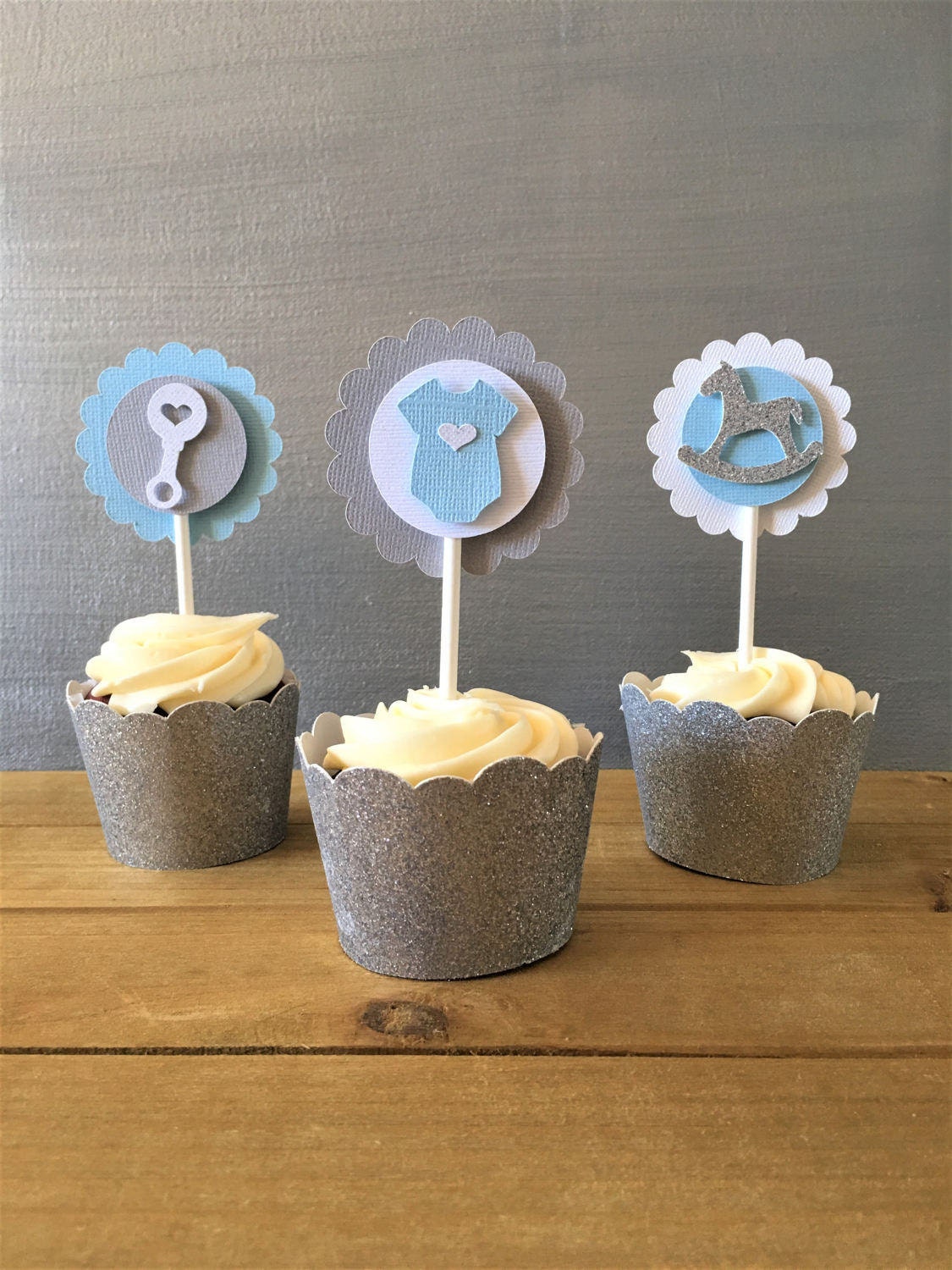 Baby Shower Rattle Cupcakes