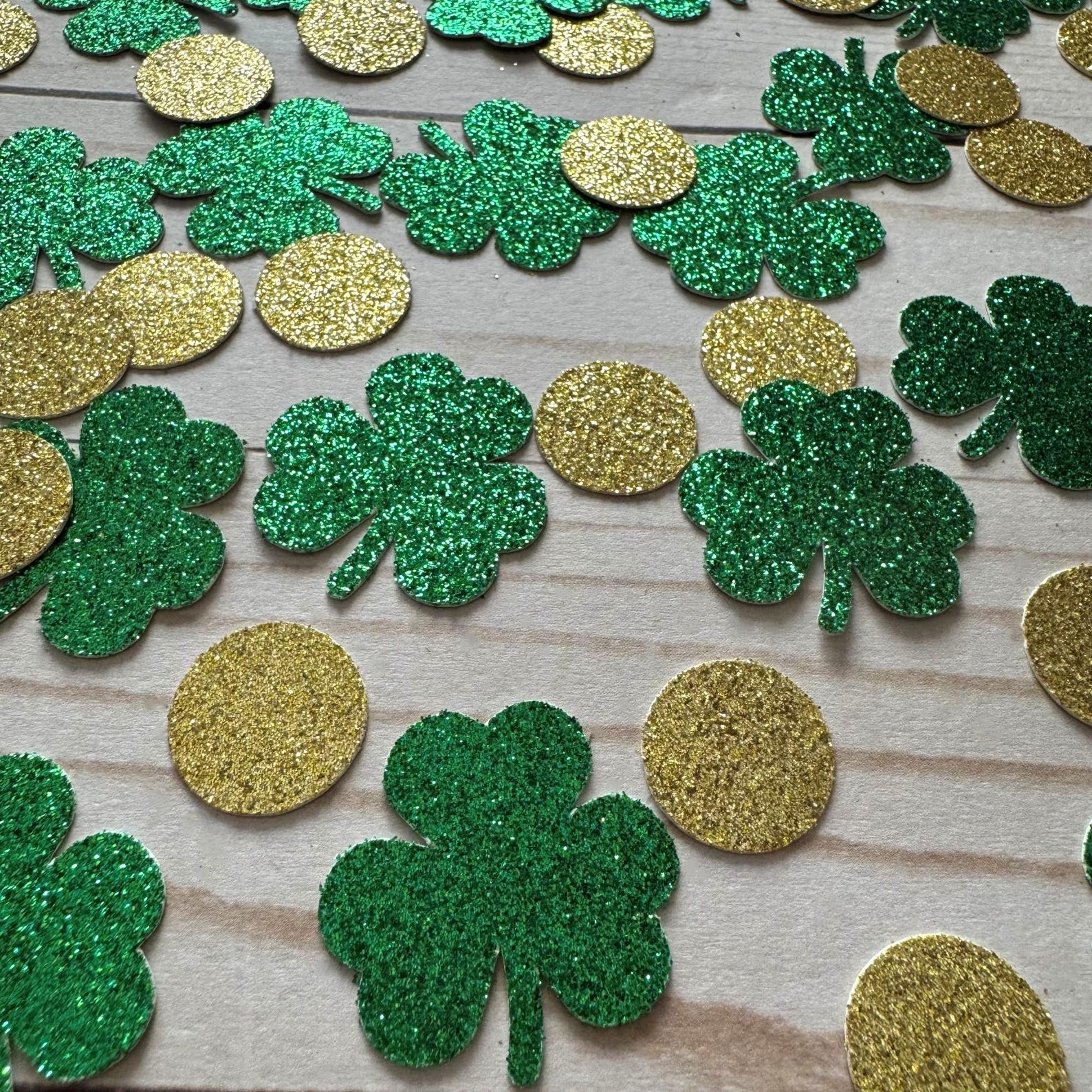 Glitter Shamrock Confetti St Patricks Day Party Decorations  Lucky One Theme
