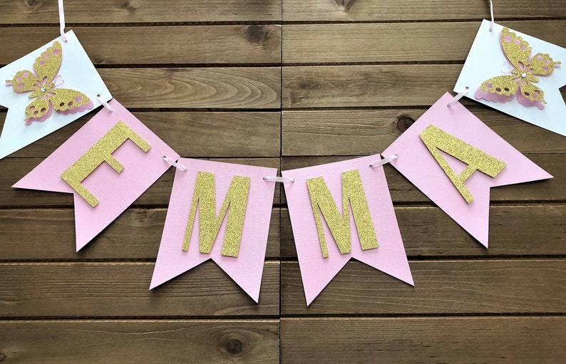Butterfly Birthday Butterfly party Custom Butterfly Banner Name Banner One Banner Butterfly Baby Shower Butterfly 1st Birthday