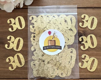 Glitter 30 Confetti: Party and Table Decorations - Birthday Celebration - Anniversary (50 ct)