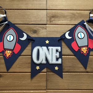 One Space Banner, Custom Space Banner, Outer Space Banner, Space Birthday, First Trip Around the Sun, Name, Highchair Banner, First Birthday