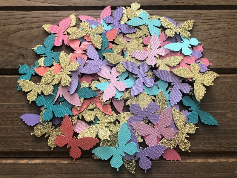 Purple and Gold Butterfly Confetti Purple Butterfly baby Etsy