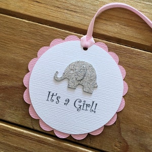 Pink and Gray Elephant Confetti, Elephant, die cut, elephant baby shower confetti, It's a Girl, elephant decoration, girl baby shower image 9