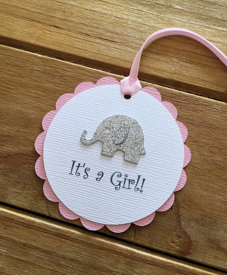 Pink and Gray Elephant Confetti, Elephant, die cut, elephant baby shower confetti, It's a Girl, elephant decoration, girl baby shower image 9