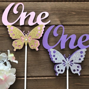One Butterfly Cake Topper, Butterfly First Birthday, Butterfly Birthday, Butterfly Stick, Butterfly party, One Cake Topper, 1st birthday