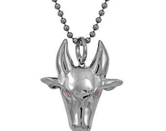 0.26ct Genuine Round Ruby in 925 Sterling Silver KALI Tamaraw Pendant Necklace