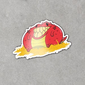 Dragon Chonk - cute sticker gift design, dragon sticker gift, laptop decal, window sticker