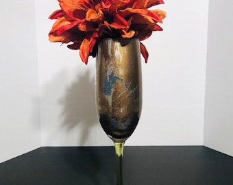 Flower arrangement/ Wedding centerpiece/ Faux flower arrangement/ Silk flower arrangement/ Champagne glass flower arrangement/ Faux flower