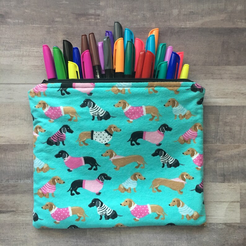 Dachshund Wiener Dog Handmade Zipper Pouch