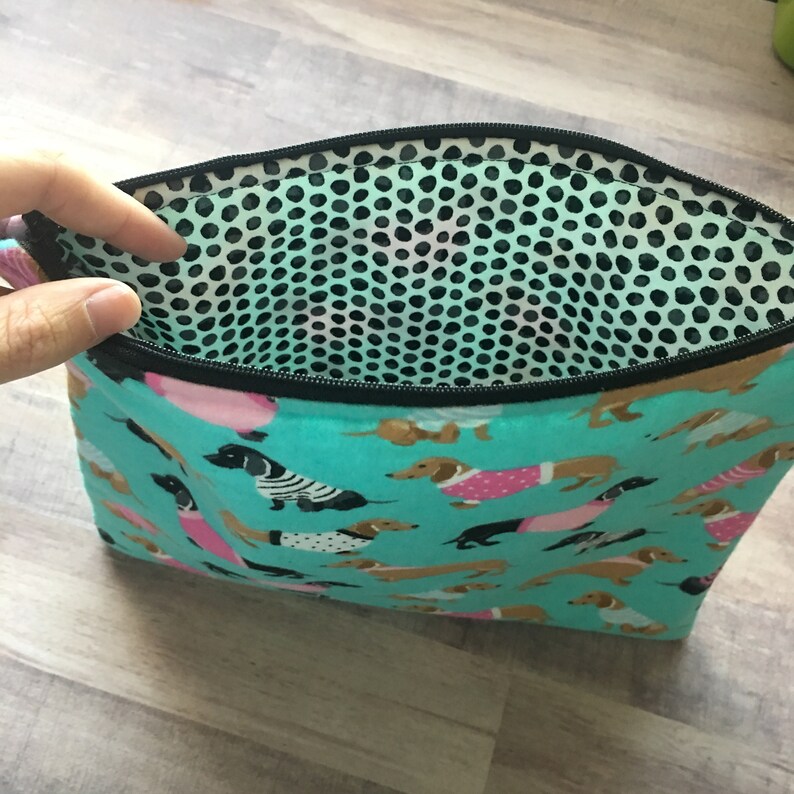 Dachshund Wiener Dog Handmade Zipper Pouch