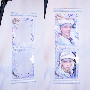 Desplazamiento decorado toploaders titular de la tarjeta fotográfica holograma kpop decoración de la tarjeta fotográfica