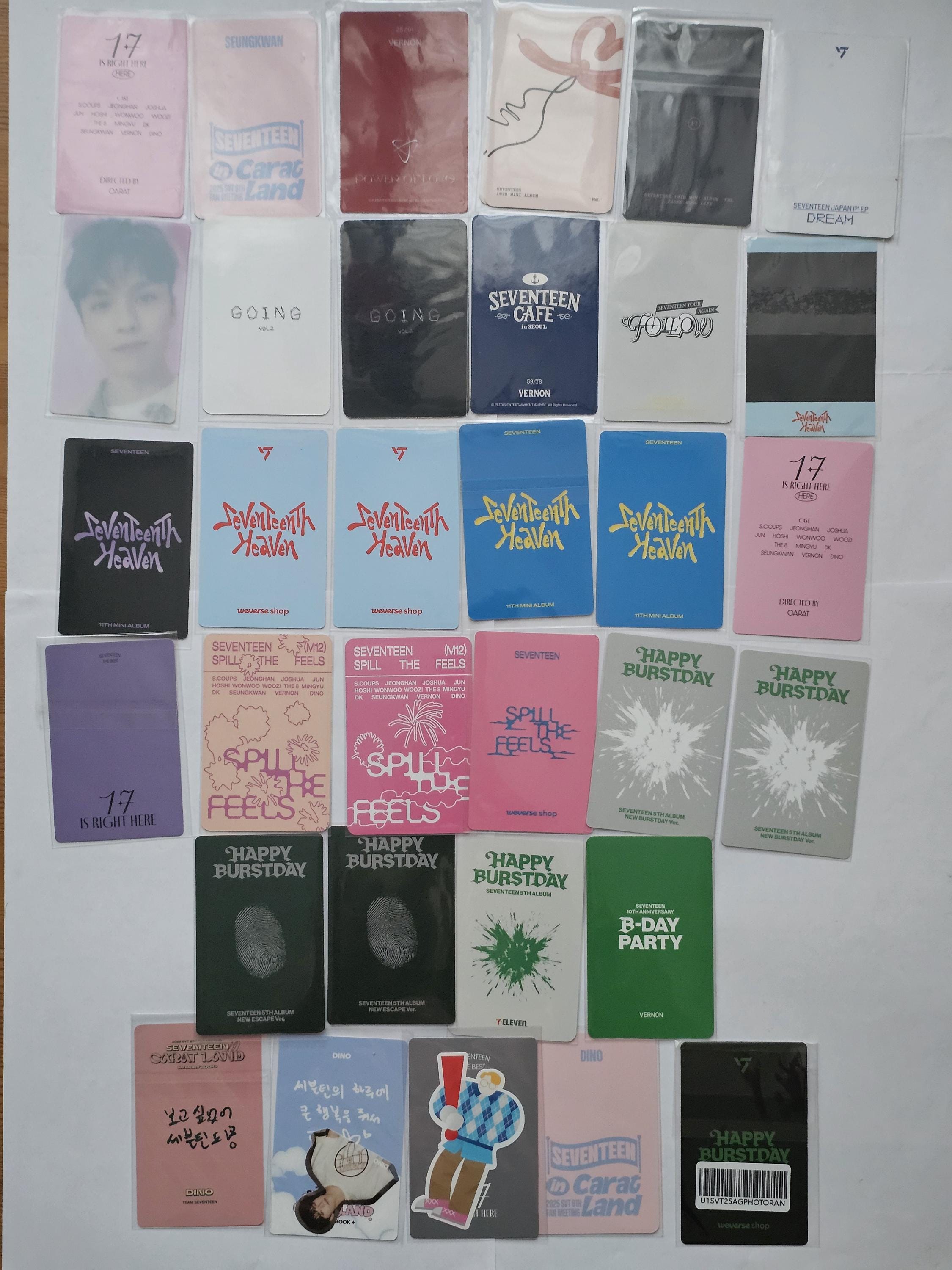 Seventeen Official Photocards | Seungkwan, Vernon, Dino | Carat