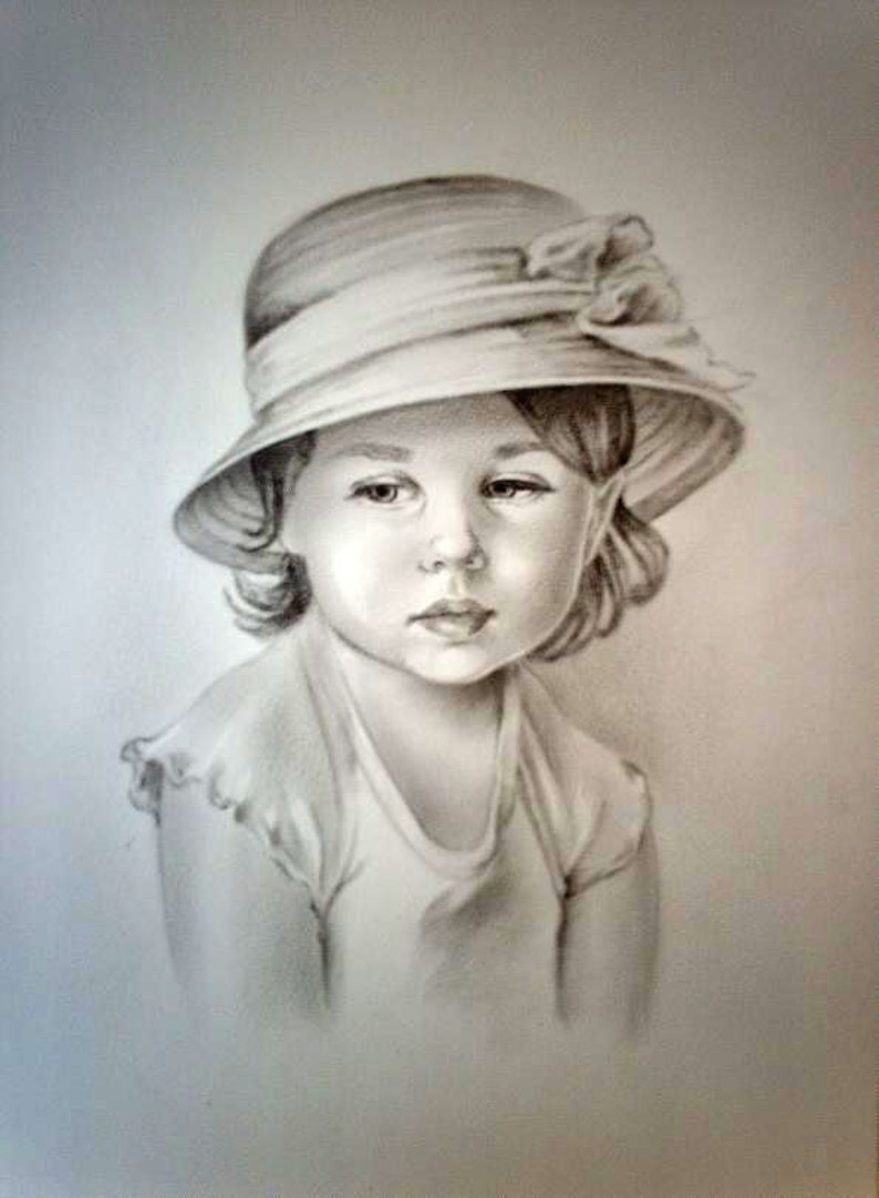 Child or Adult Portrait Sketch Personalized Pencil Drawing Custom Portrait Drawing