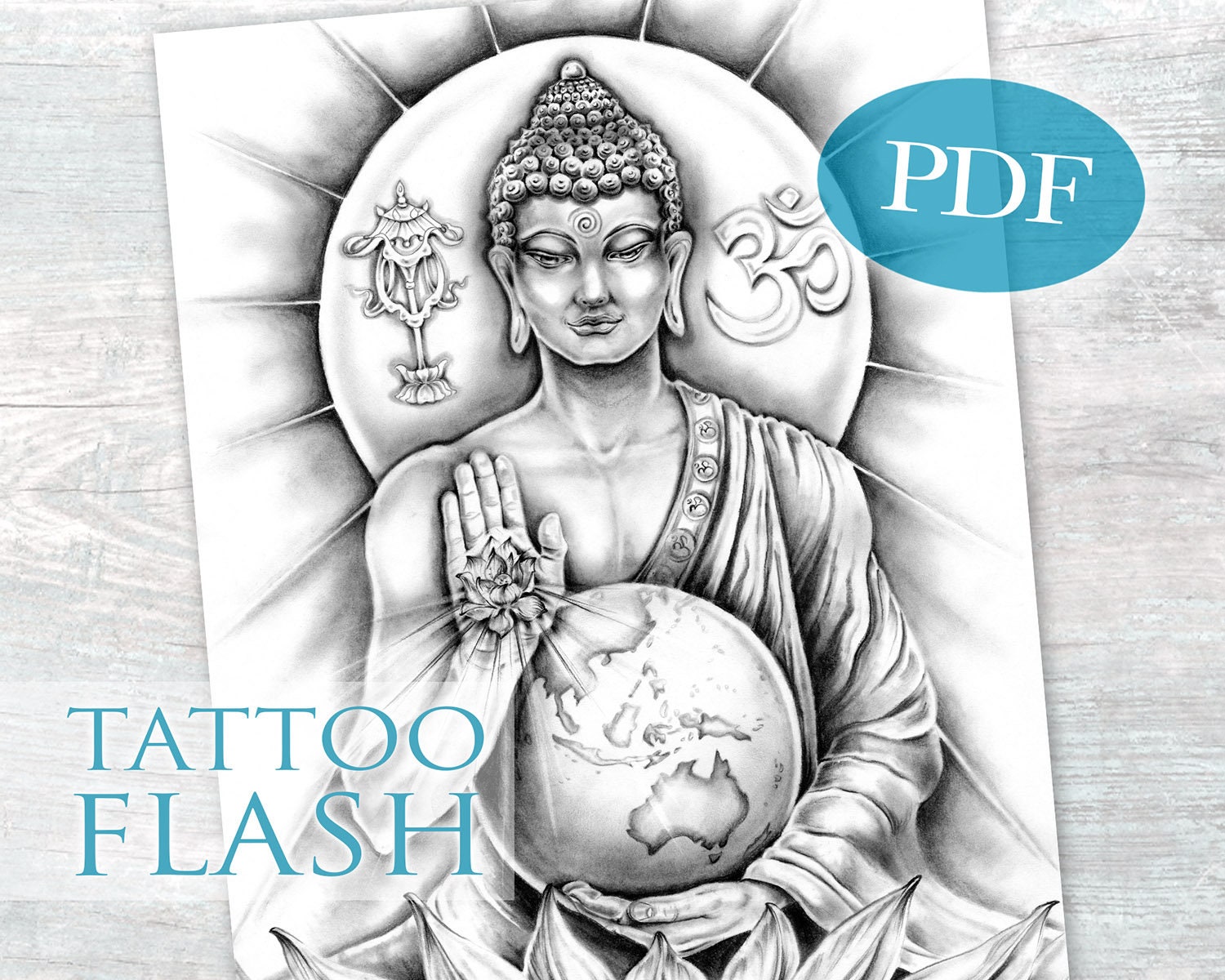 BUDDHA TATTOO FLASH 'protection Buddha' Om Symbol - Etsy BUDDHA TATTOO FLASH 'protection Buddha' Om Symbol - Etsy