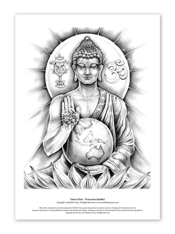 Tattoo Idea. Buddha With Lotus Flowers Tattoo. Midjourney Art. Buddha Tattoo  Idea. - Etsy